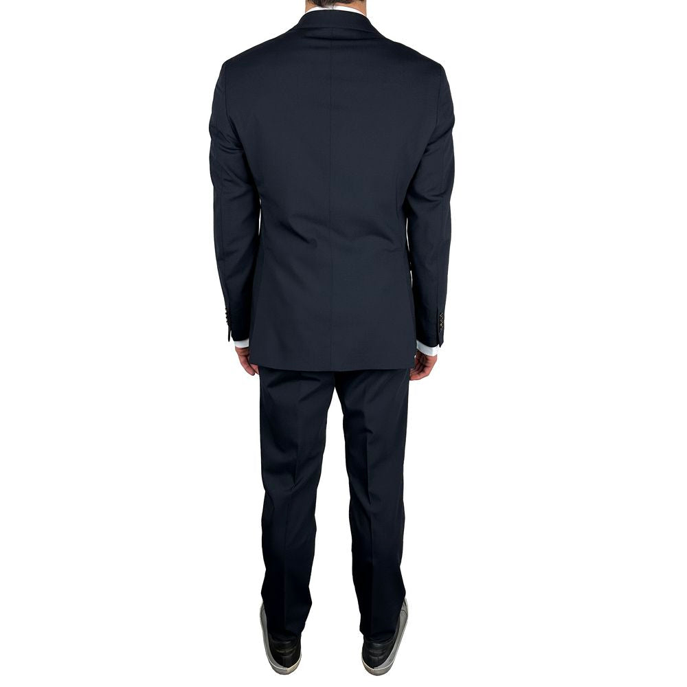 Aquascutum Navy Wool Men Suit