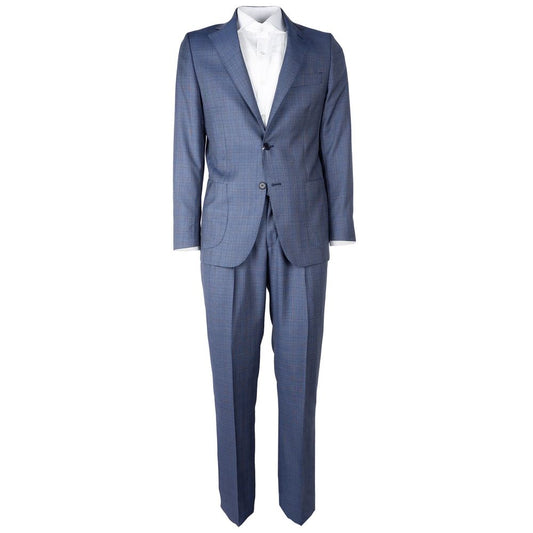 Made in Italy Blue Wool Men Suit