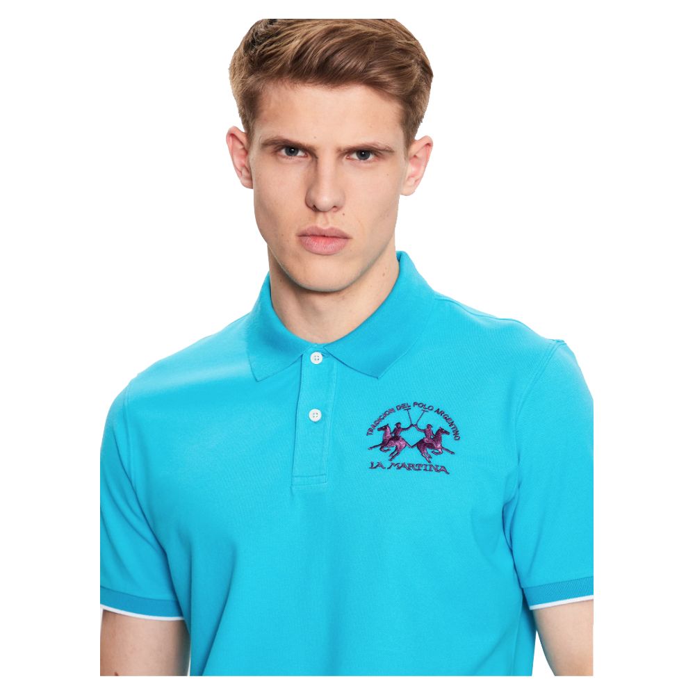 La Martina Elegant Stretch Cotton Pique Polo Shirt