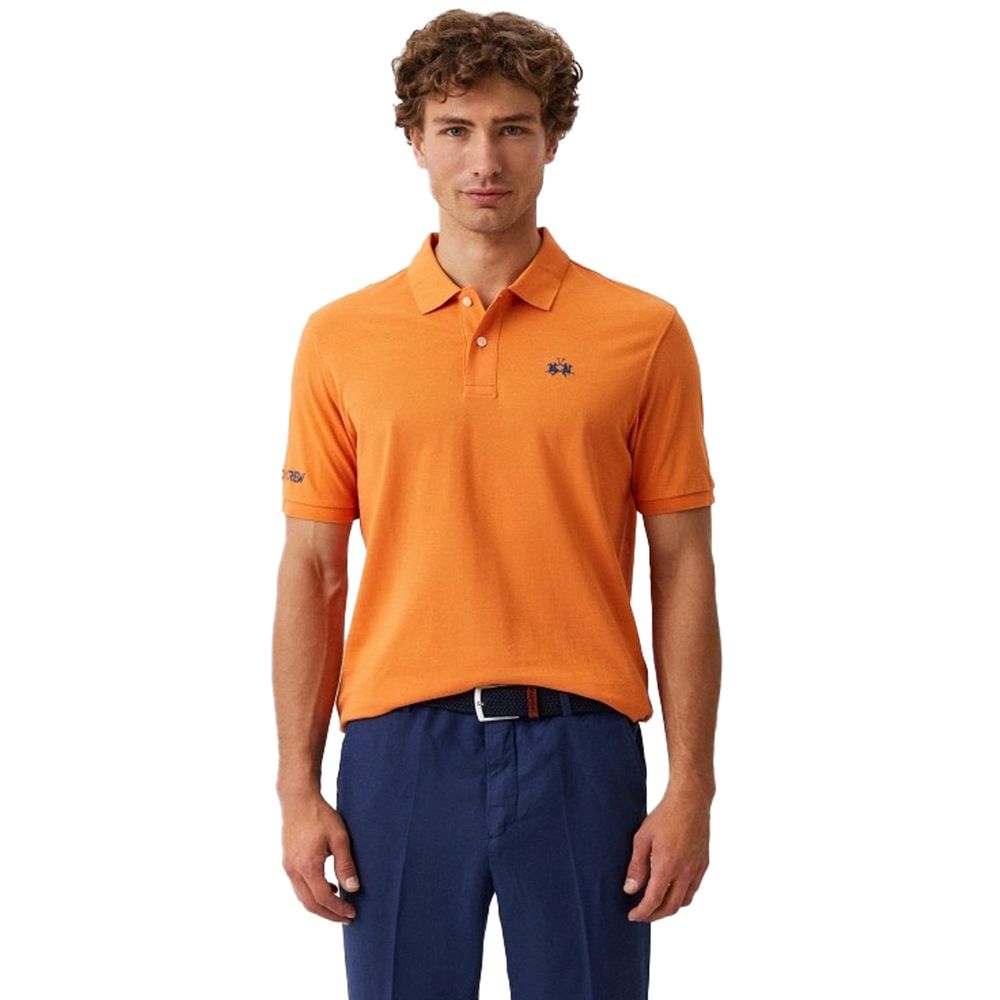 La Martina Chic Orange Cotton Polo for the Iconic Gentleman - 3XL