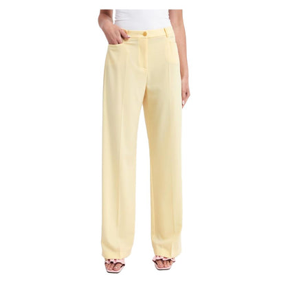 Patrizia Pepe Elegant Smooth Fabric Trousers in Yellow