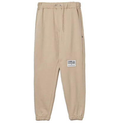 Comme Des Fuckdown Chic Beige Cotton Sweatpants with Frayed Details - XL