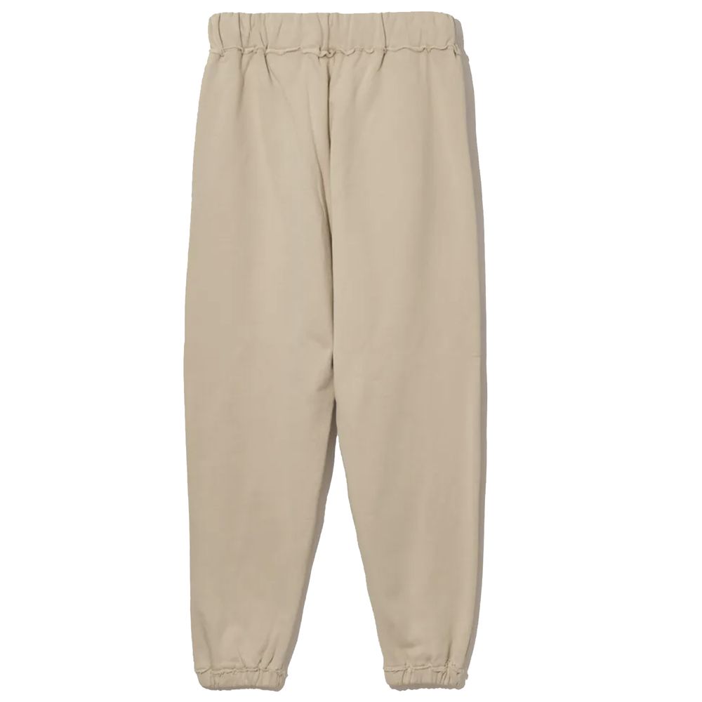 Comme Des Fuckdown Chic Beige Cotton Sweatpants with Frayed Details - XL