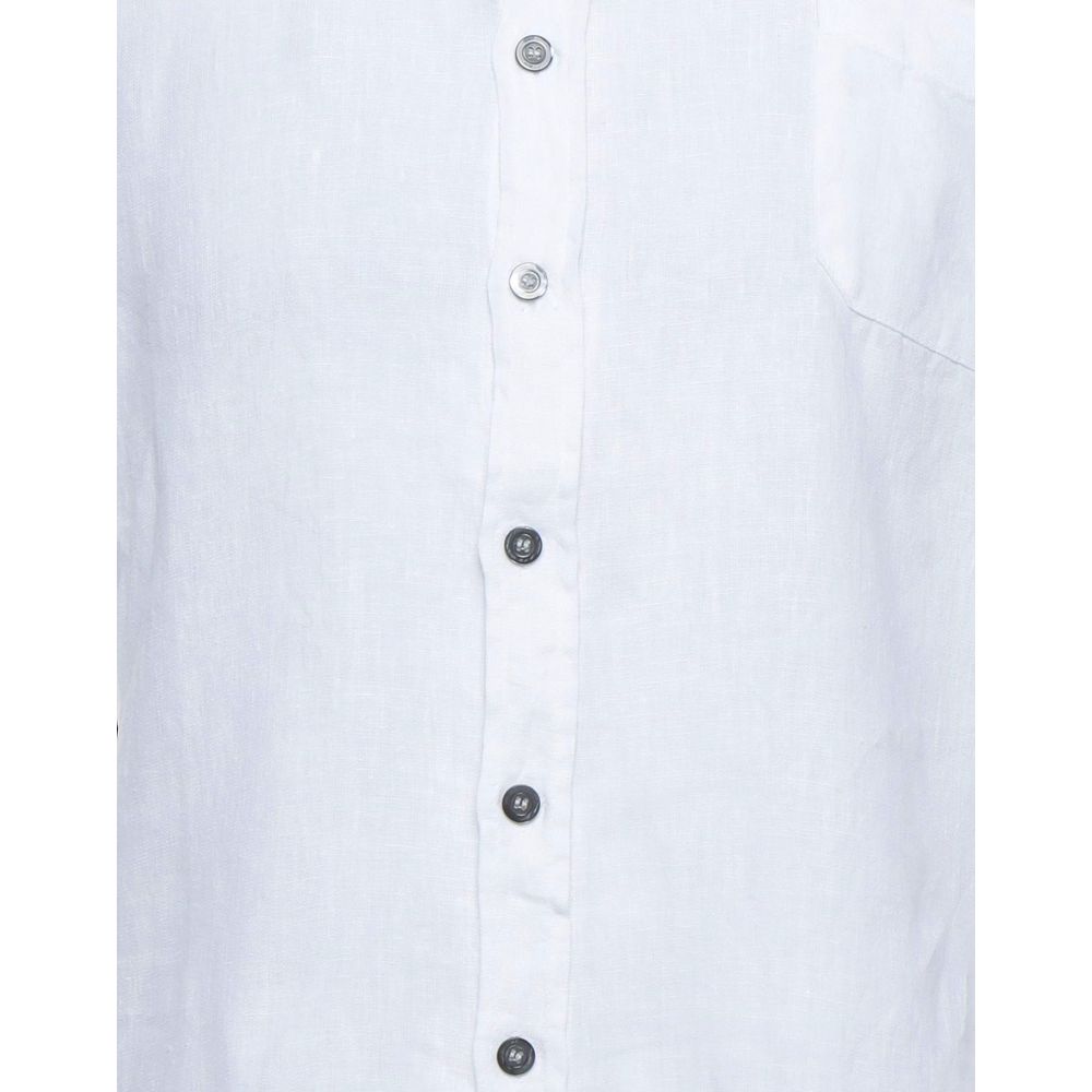 Alpha Studio Elegant White Linen Shirt for