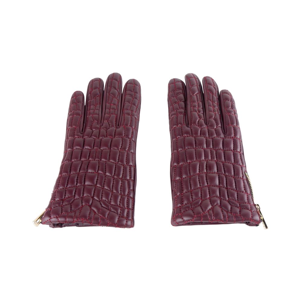 Cavalli Class Red Lambskin Women Glove - 7.5|S