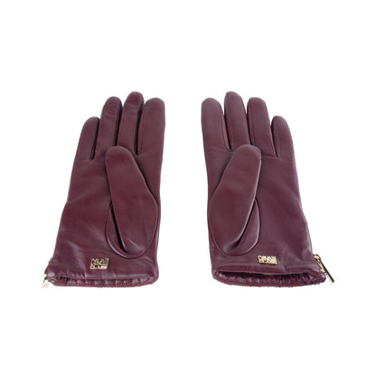 Cavalli Class Red Lambskin Women Glove - 7.5|S