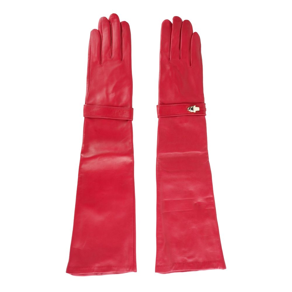 Cavalli Class Red Lambskin Women Glove - 7|S