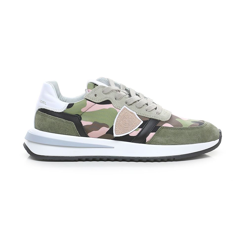 Philippe Model Chic Army Suede-Trimmed Fabric Sneakers - IT36|XXS