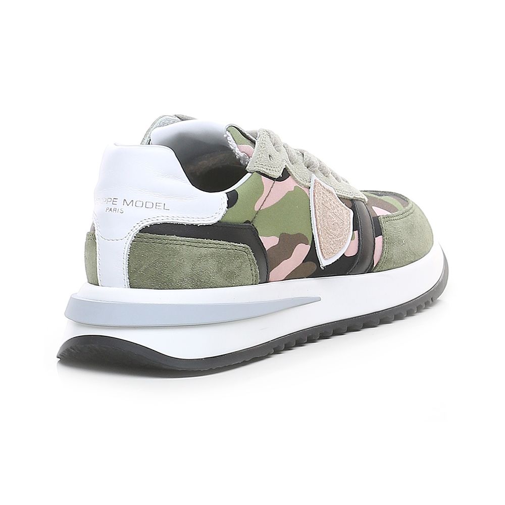 Philippe Model Chic Army Suede-Trimmed Fabric Sneakers - IT36|XXS