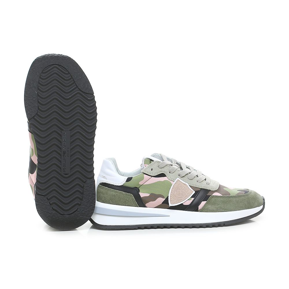 Philippe Model Chic Army Suede-Trimmed Fabric Sneakers - IT36|XXS