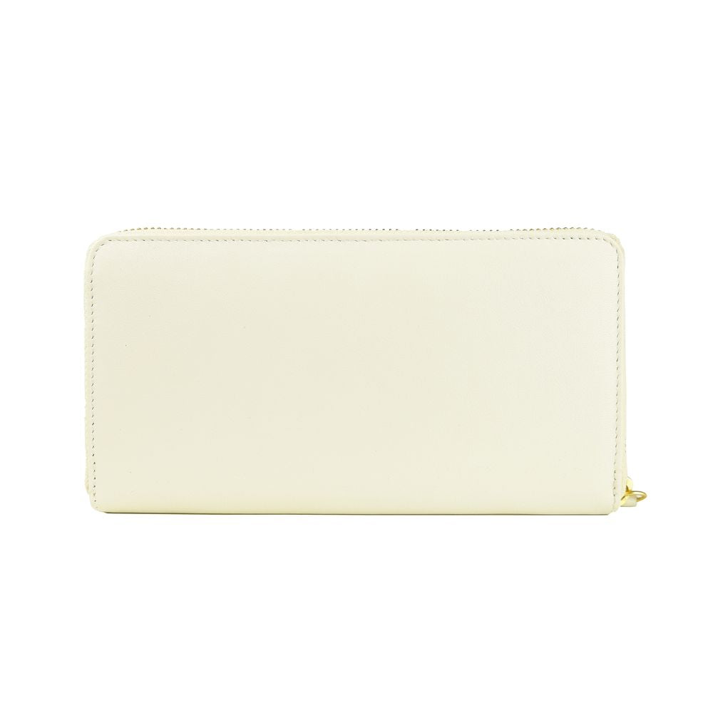 Cavalli Class Elegant White Calfskin Leather Wallet