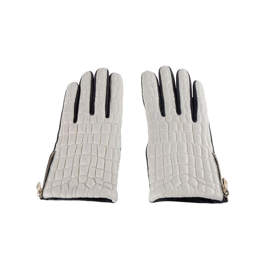 Cavalli Class Gray Lambskin Women Glove - 7.5|S