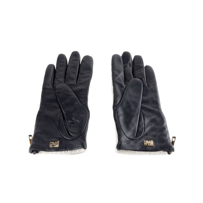 Cavalli Class Gray Lambskin Women Glove - 7.5|S