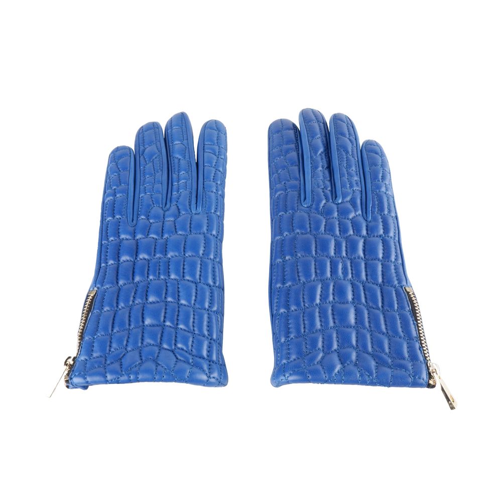 Cavalli Class Blue Lambskin Women Glove - 7.5|S