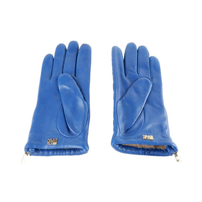 Cavalli Class Blue Lambskin Women Glove - 7.5|S