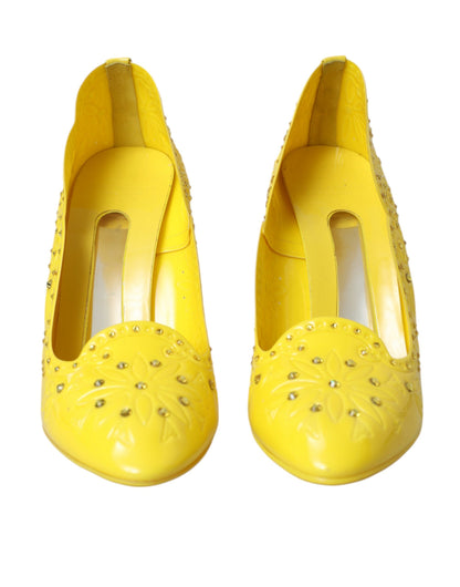 Dolce & Gabbana Yellow Crystal CINDERELLA Heels Pumps Shoes - EU40/US9.5