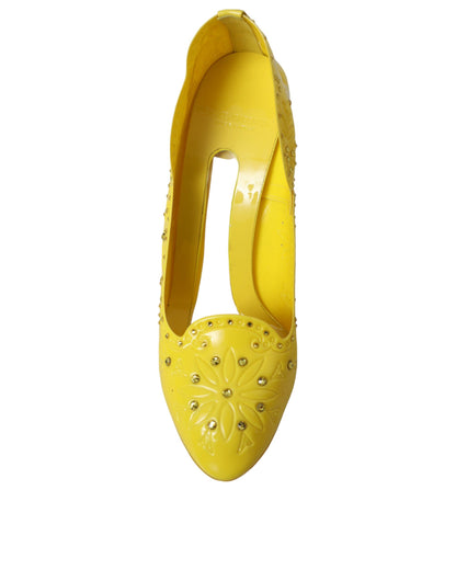 Dolce & Gabbana Yellow Crystal CINDERELLA Heels Pumps Shoes - EU40/US9.5