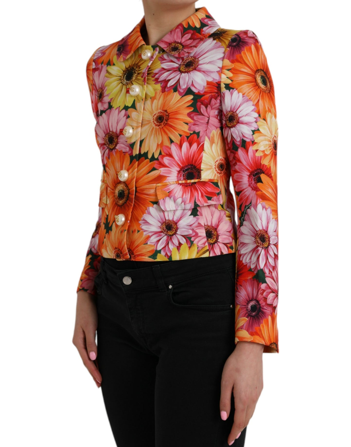 Dolce & Gabbana Multicolor Floral Brocade Blazer Coat Jacket - IT36 | XS