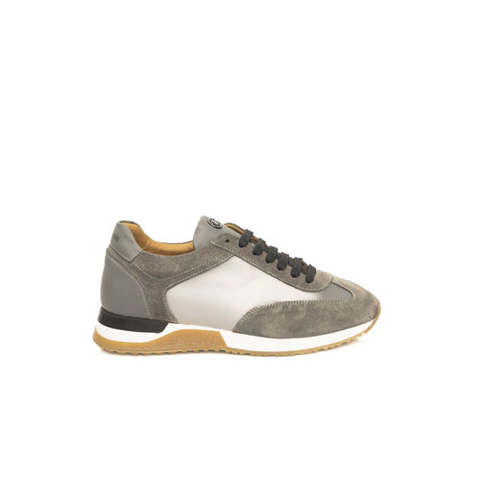 Cerruti 1881 Gray Leather Men Sneaker - EU42/US9