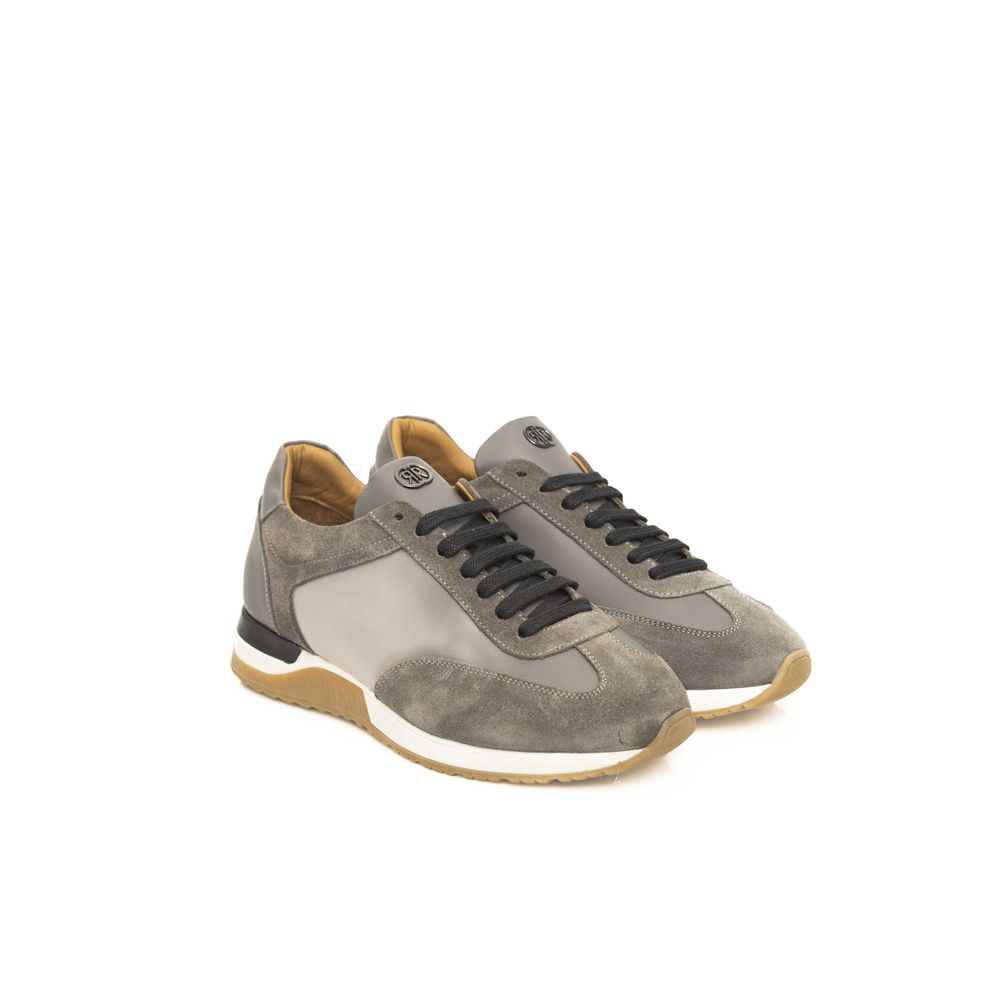 Cerruti 1881 Gray Leather Men Sneaker - EU42/US9