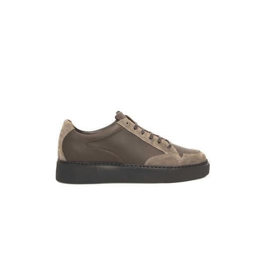 Cerruti 1881 Beige Leather Men Sneaker - EU41/US8