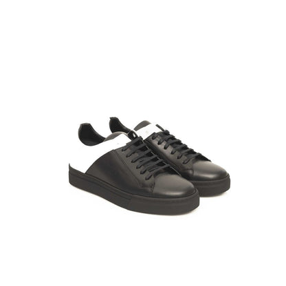 Cerruti 1881 Black Leather Men Sneaker - EU41/US8