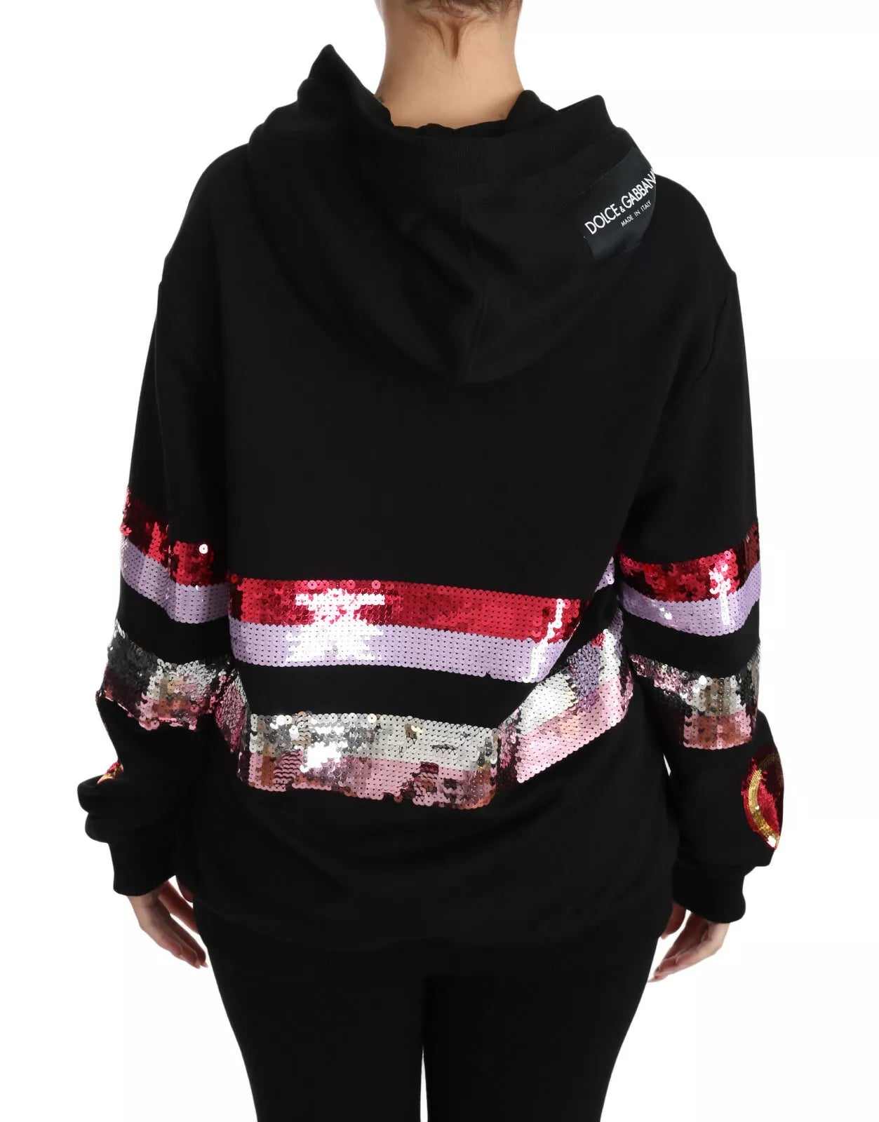 Dolce & Gabbana DG Sequined Hooded Pullover Sweater - IT36 | XS