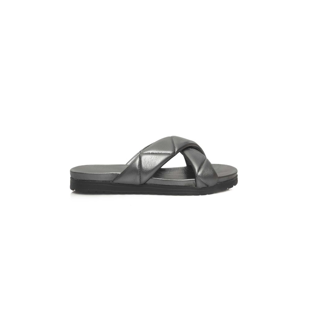 Cerruti 1881 Gray Sheepskin Women Sandal - EU38/US8