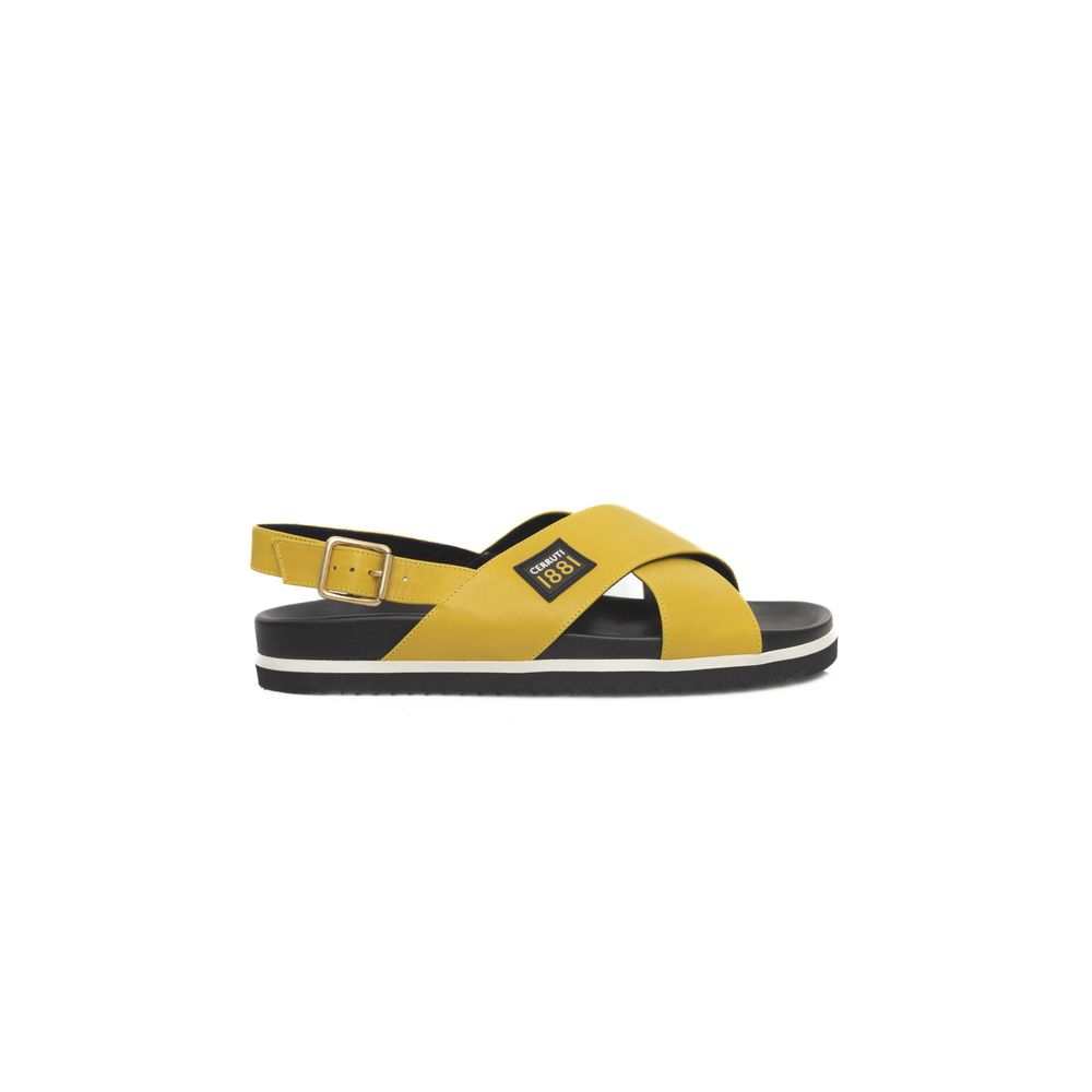 Cerruti 1881 Yellow Leather Women Sandal - EU38/US8