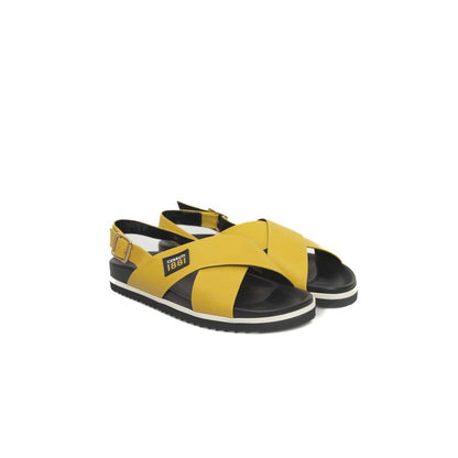 Cerruti 1881 Yellow Leather Women Sandal - EU38/US8