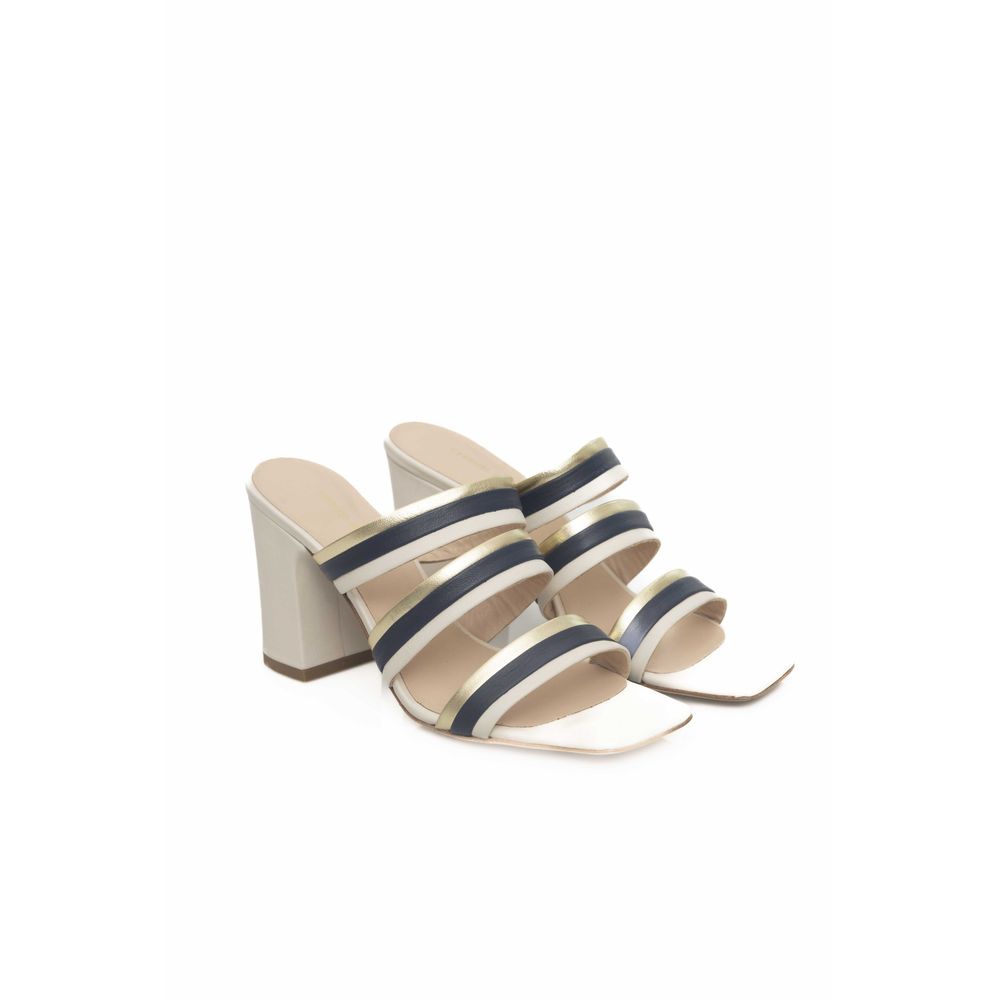 Cerruti 1881 White Leather Women Sandal