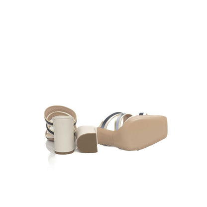 Cerruti 1881 White Leather Women Sandal