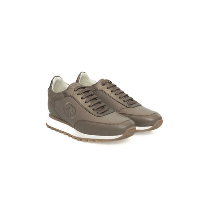 Cerruti 1881 Beige Leather Women Sneaker - EU37/US7