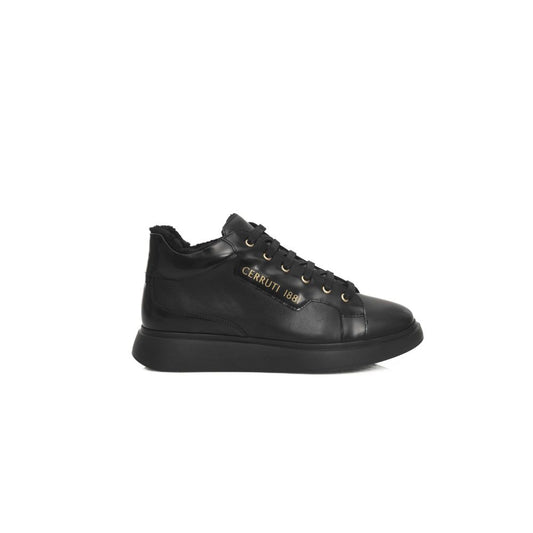 Cerruti 1881 Black Leather Women Platform Sneaker - EU36/US6