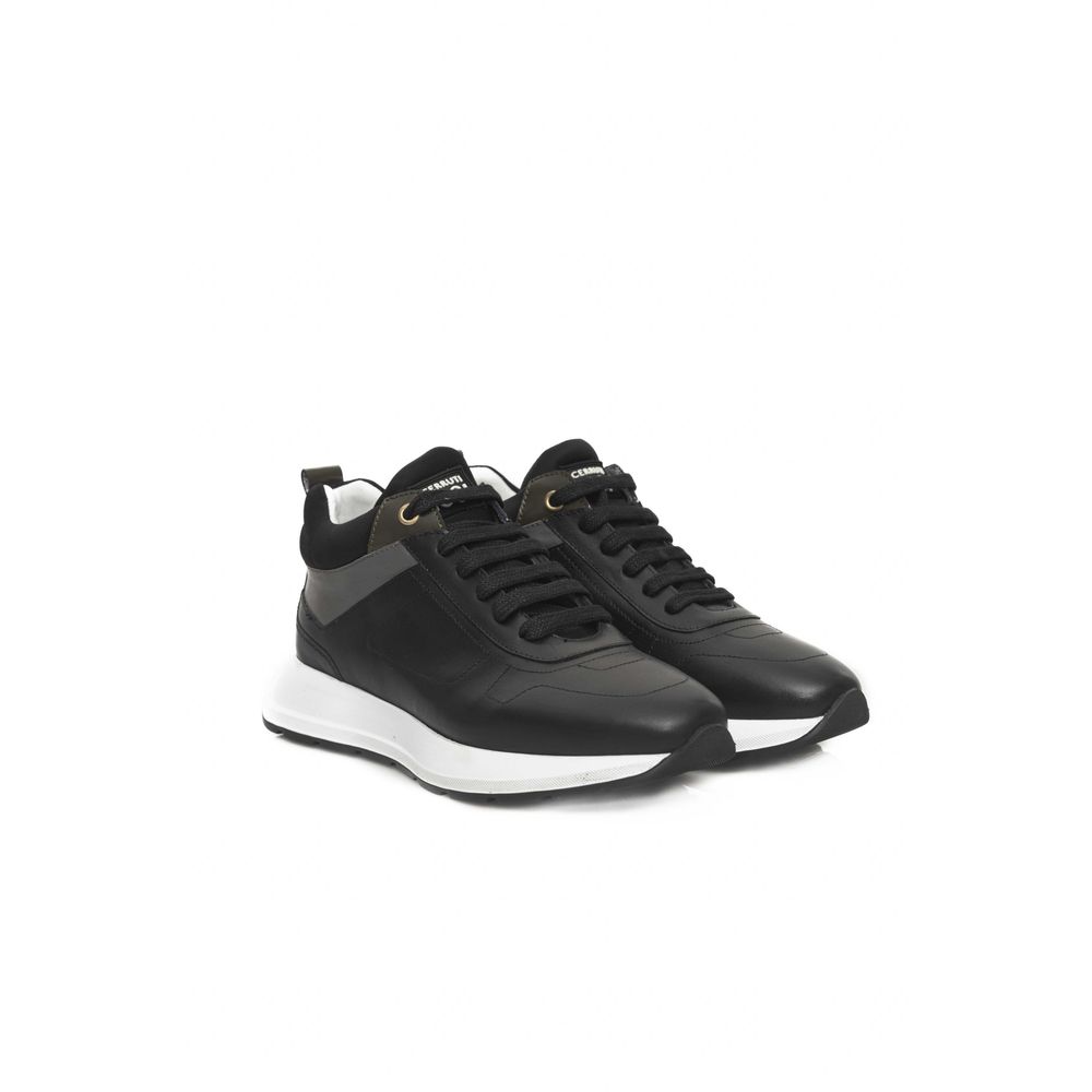 Cerruti 1881 Black Leather Women Sneaker - EU36/US6