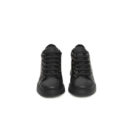 Cerruti 1881 Black Leather Women Platform Sneaker - EU36/US6