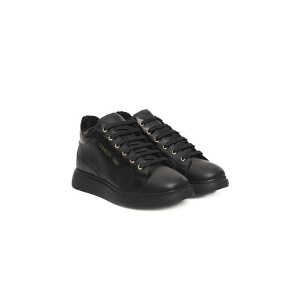 Cerruti 1881 Black Leather Women Platform Sneaker - EU36/US6