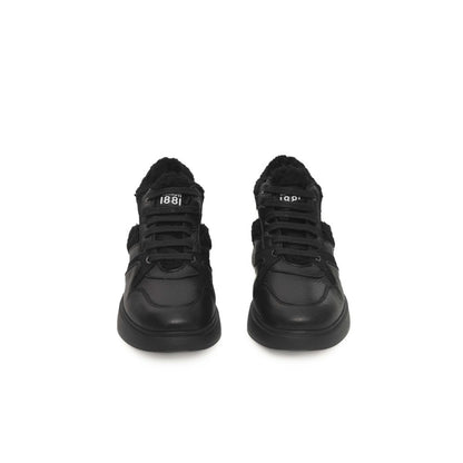 Cerruti 1881 Black Leather Women Sneaker - EU36/US6