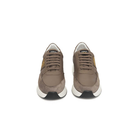 Cerruti 1881 Beige Leather Women Sneaker - EU37/US7