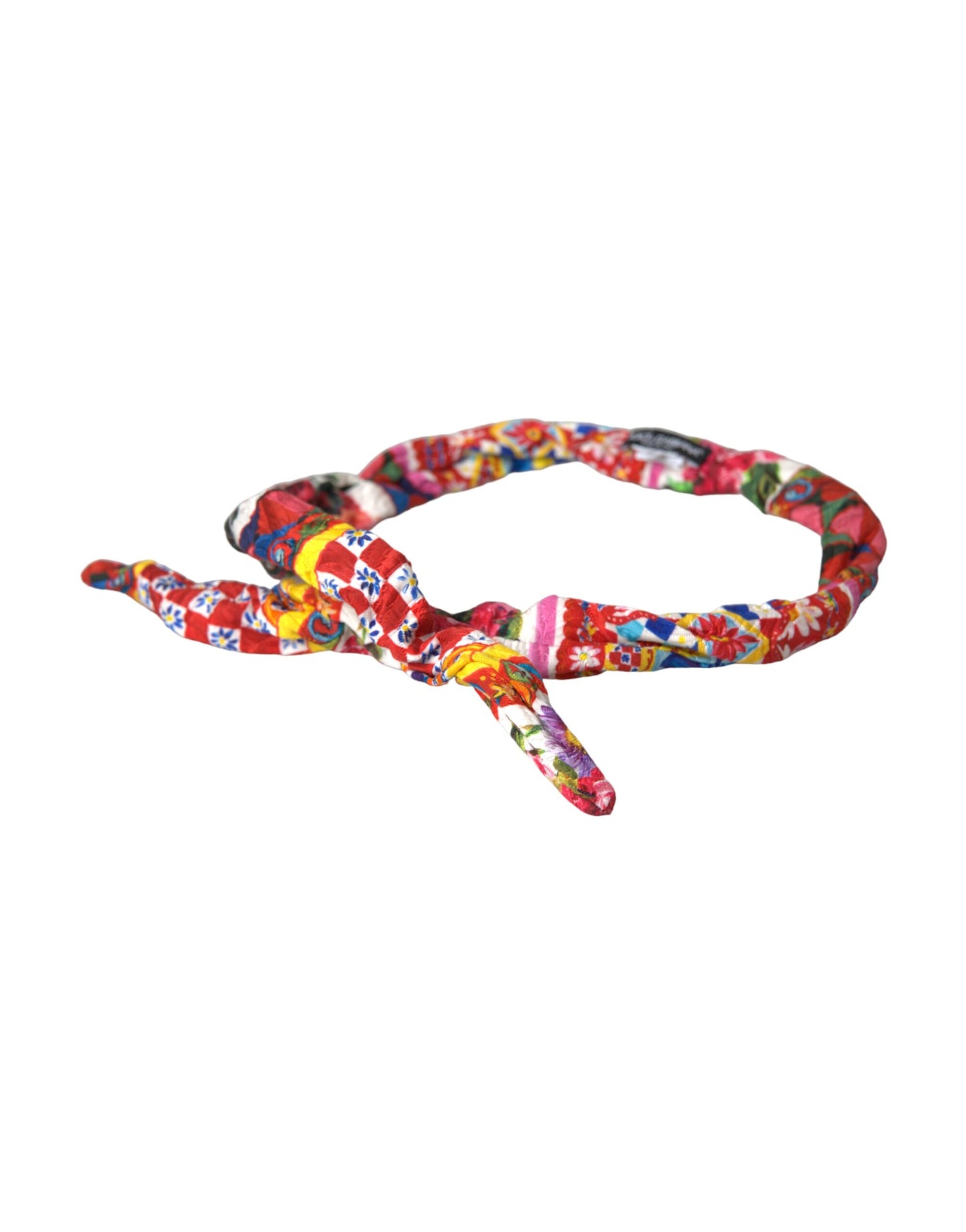 Dolce & Gabbana Multicolor Carretto Print Waist Belt - IT40|S