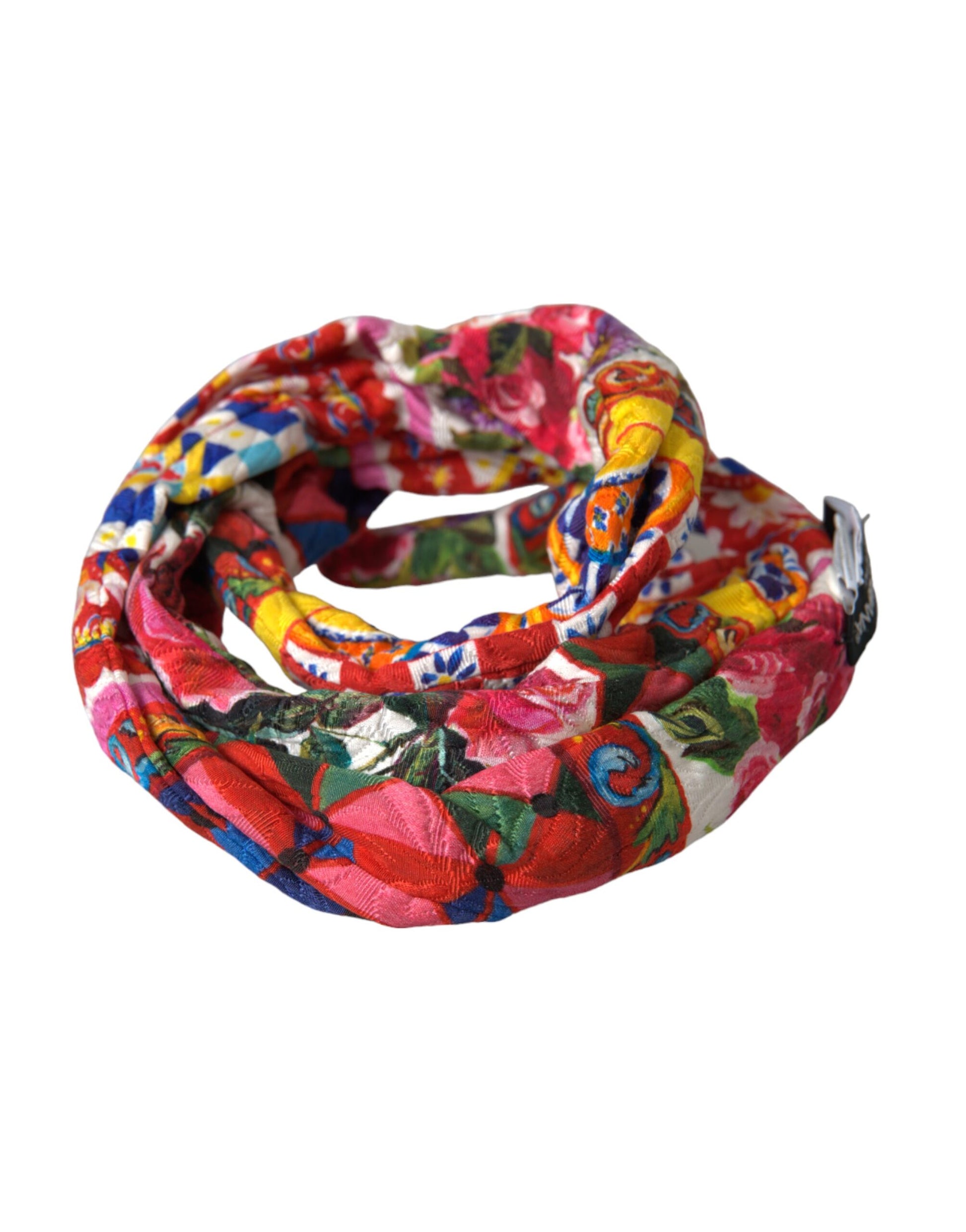 Dolce & Gabbana Multicolor Carretto Print Waist Belt - IT40|S