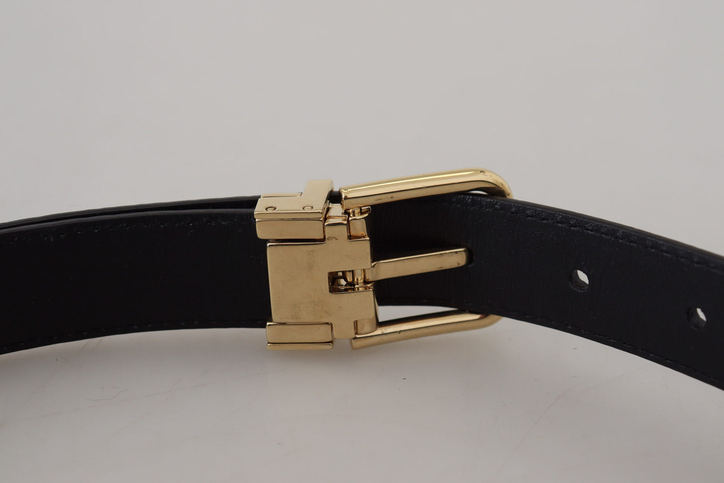 Dolce & Gabbana Black Exotic Leather Gold Metal Buckle Belt - 75 cm / 30 Inches