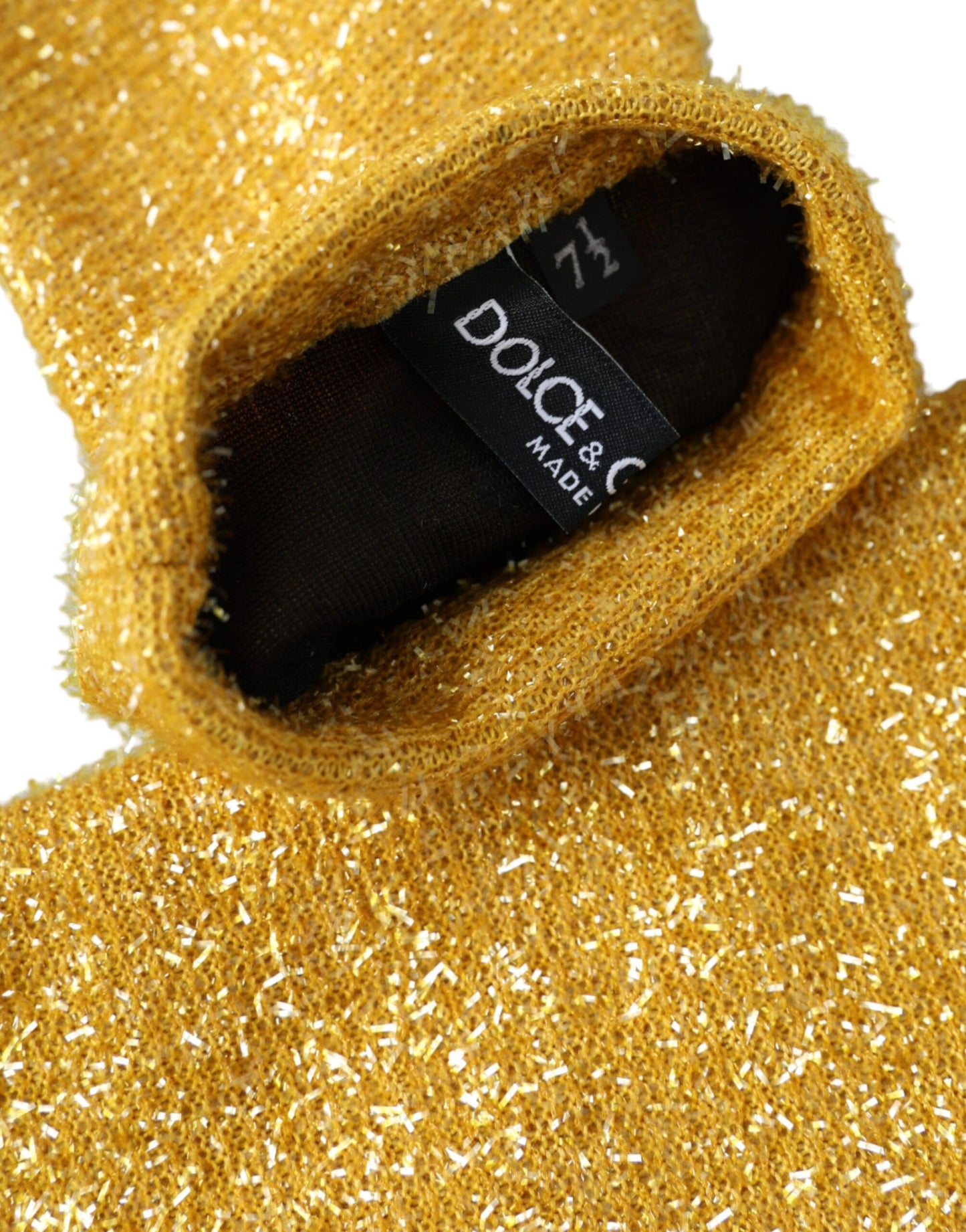 Dolce & Gabbana Gold Lurex Fantasia Mid Arm Length Gloves - 7.5|S