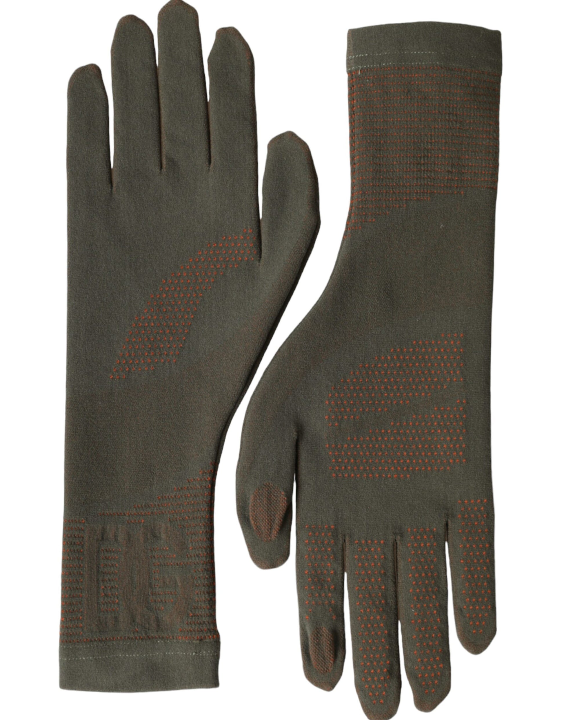 Dolce & Gabbana Brown Cotton Stretch Wrist Length Gloves - 7.5|S