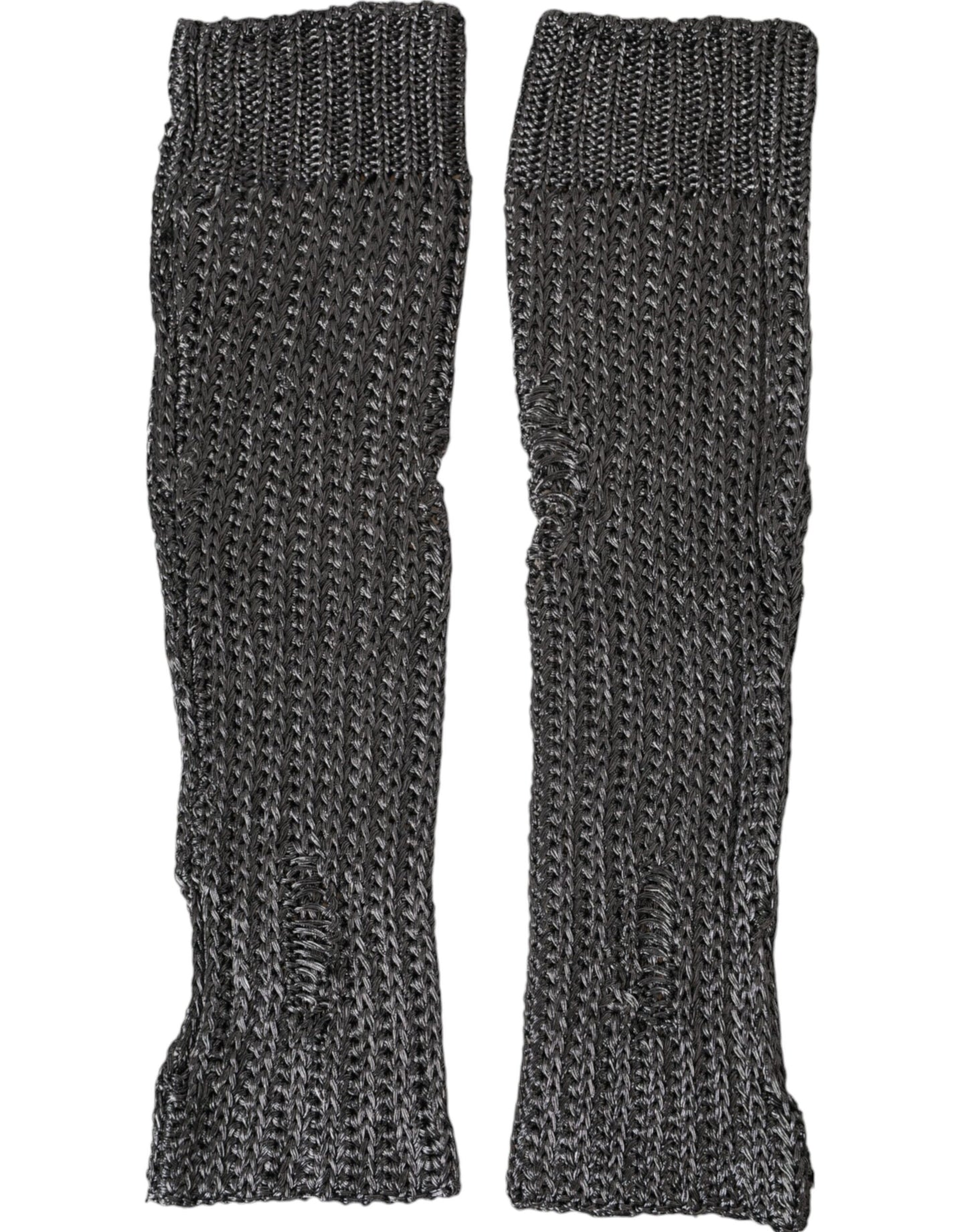 Dolce & Gabbana Gray Viscose Knitted Finger Less Gloves - 7.5|S