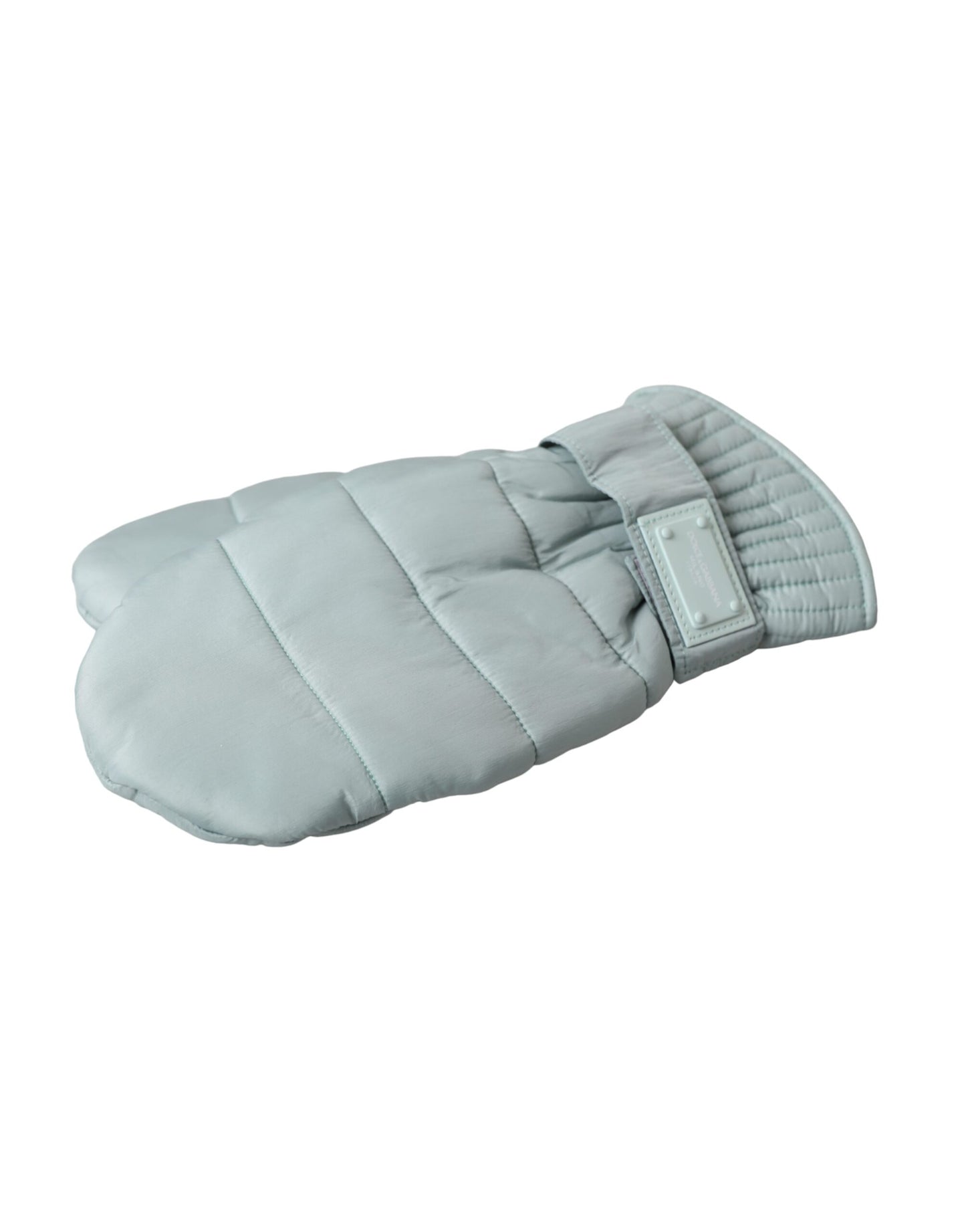 Dolce & Gabbana Green Quilted Nylon Wrist Length Mitten Gloves - 8|M