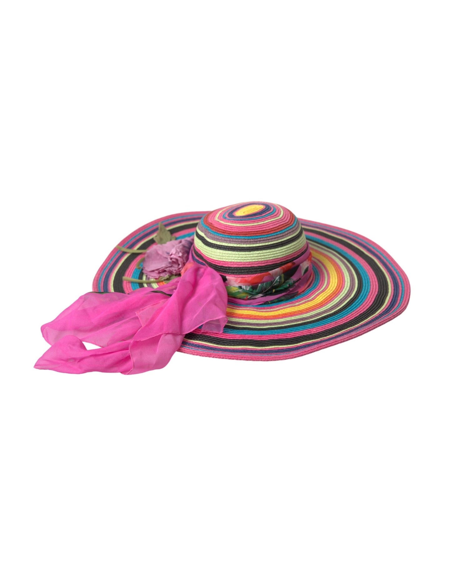 Dolce & Gabbana Multicolor Fantasy Wide Brim Floppy Hat - 56 cm|XS