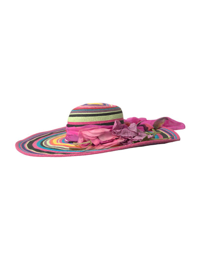 Dolce & Gabbana Multicolor Fantasy Wide Brim Floppy Hat - 56 cm|XS