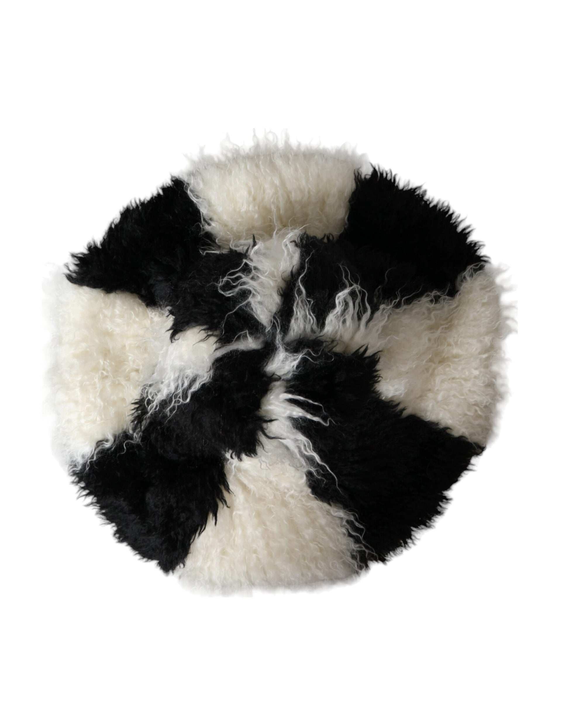 Dolce & Gabbana Black White Stripes Mohair Fur Bucket Hat - 57 cm|S