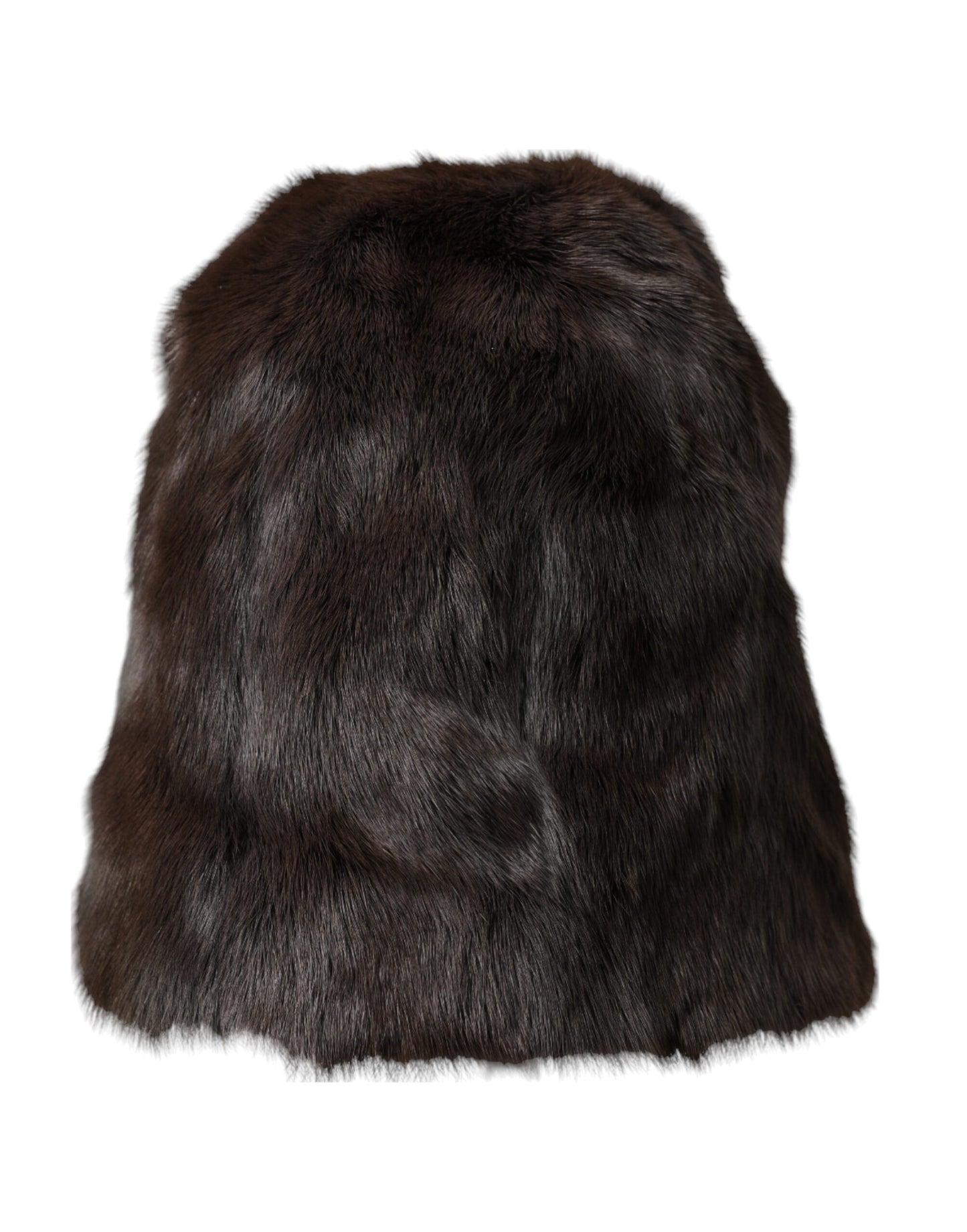 Dolce & Gabbana Brown Weasel Fur Womens Cashmere Hat Beanie - 58 cm|M